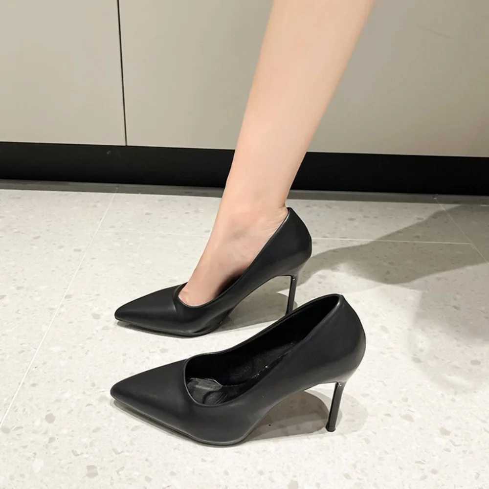 6 8 10 cm high H temperature large size spring and autumn solid color Fem shoes thin heel customized Fi temperature leisure pump Y250319