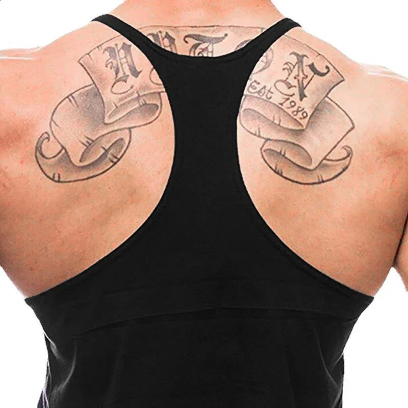 Fitness vest muscular men gym clothing fitness camisole mens cotton sleeveless sweatshirt 250319