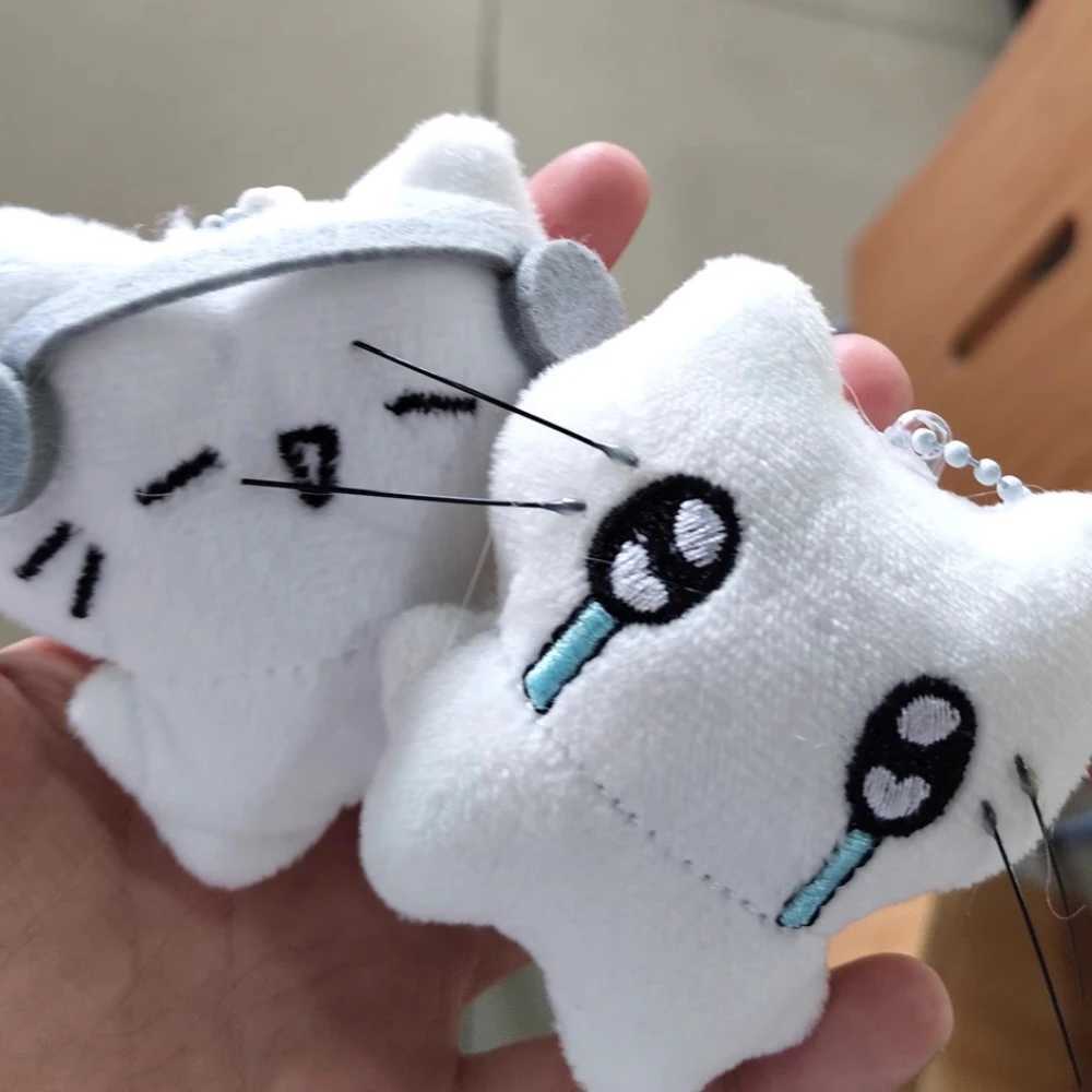 Mini Cute Headphones Kitten Couple Keychain Crying Cat Doll Plush Keyring Cartoon Dog Bee Bag Pendant Charms Backpack DecorationXJ250319