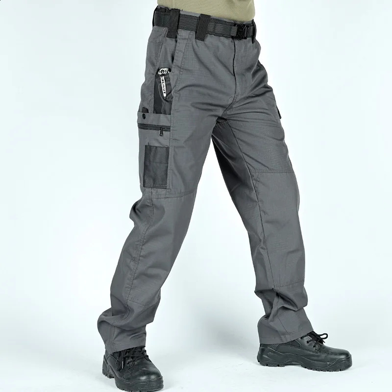 Multi pocket mens tactical casual pants cargo outdoor hikers durable training clothes 250319
