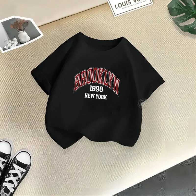 Brooklyn 1898 New York Boys and Girls T-shirt Childrens Letter Clothing Baby Black Harajuku Kawaii Top GiftT250320