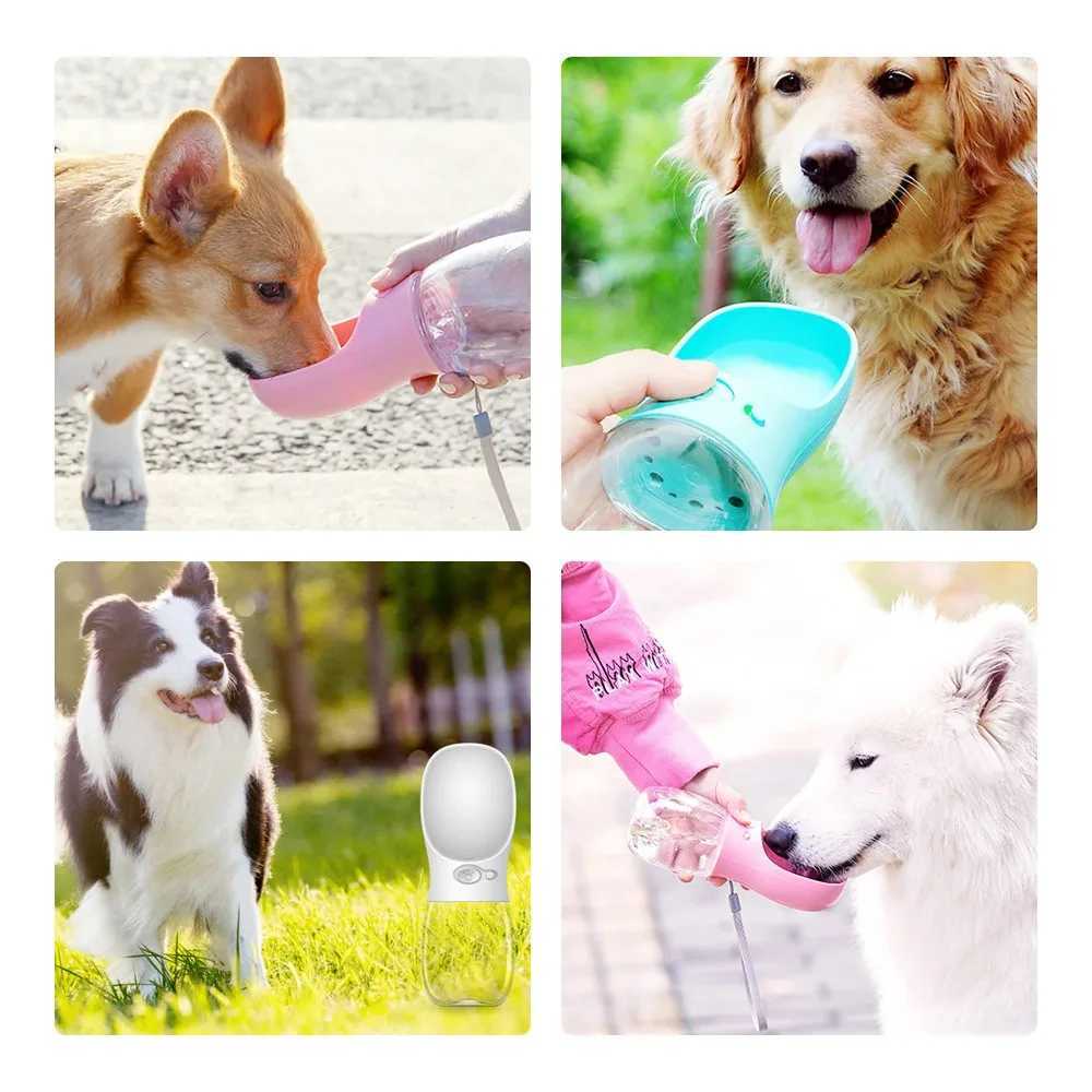 Personalized dog portable dog water bottle bowl outdoor walking puppy pet travel water bottle cat beverage bowl Y250319