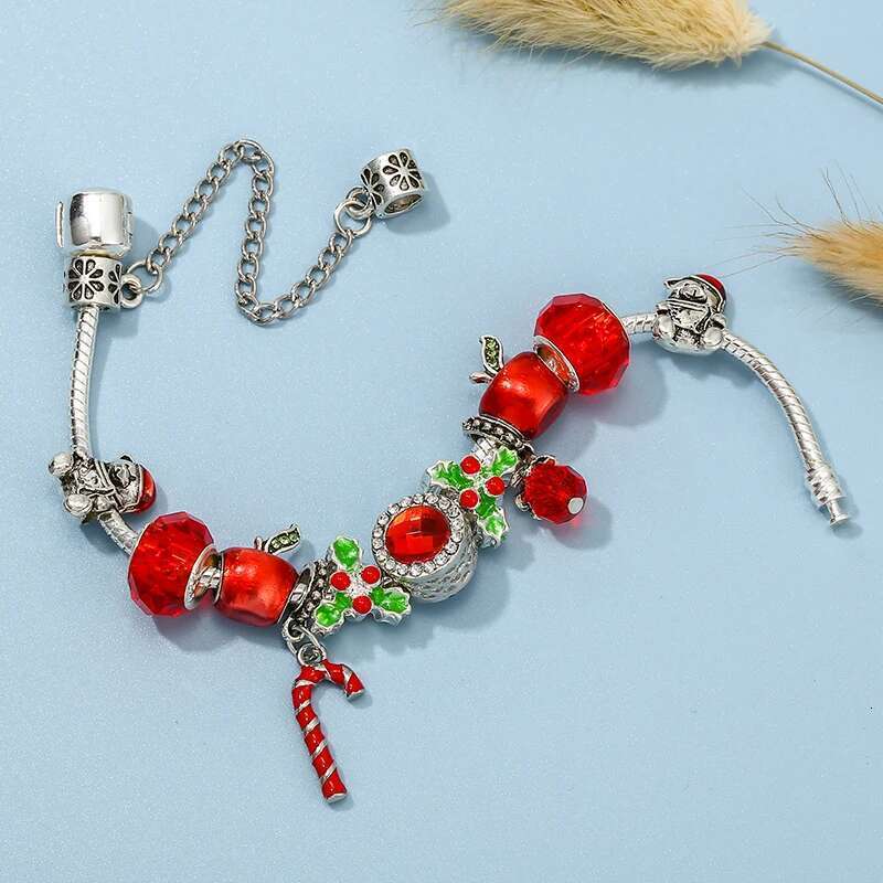 New Christmas Series Pendant Bracelet With Christmas Tree Beads Charm Bracelets For Women Men Christmas Jewelry Gift