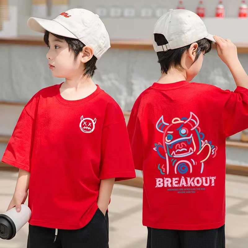 High Quality 100% Cotton T-shirt Boys Girls Clothes Korean Fashion Graphic T-shirt Tops Summer Kids Clothes Short Sleeve ShirtT250320