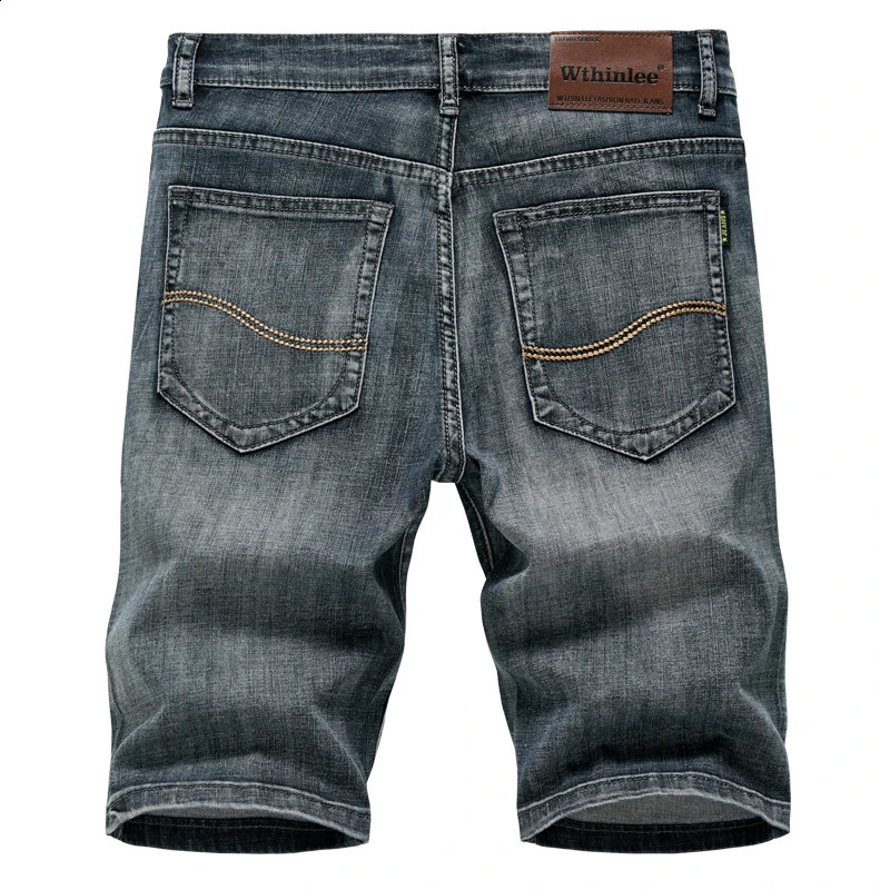 Summer shorts mens denim pants stretchy dark blue fashion n jeans ultrathin straight 250319