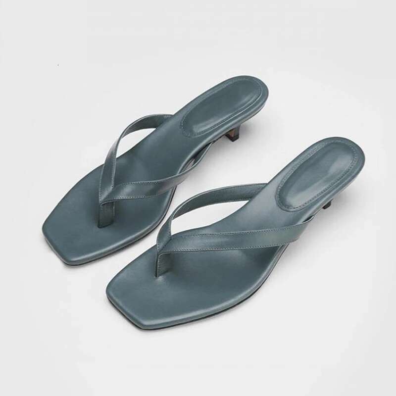 New Square Toe Flip Ps Sandals Stiletto Heels Kitten Heel Sandalias Mujer Summer Slipper Women