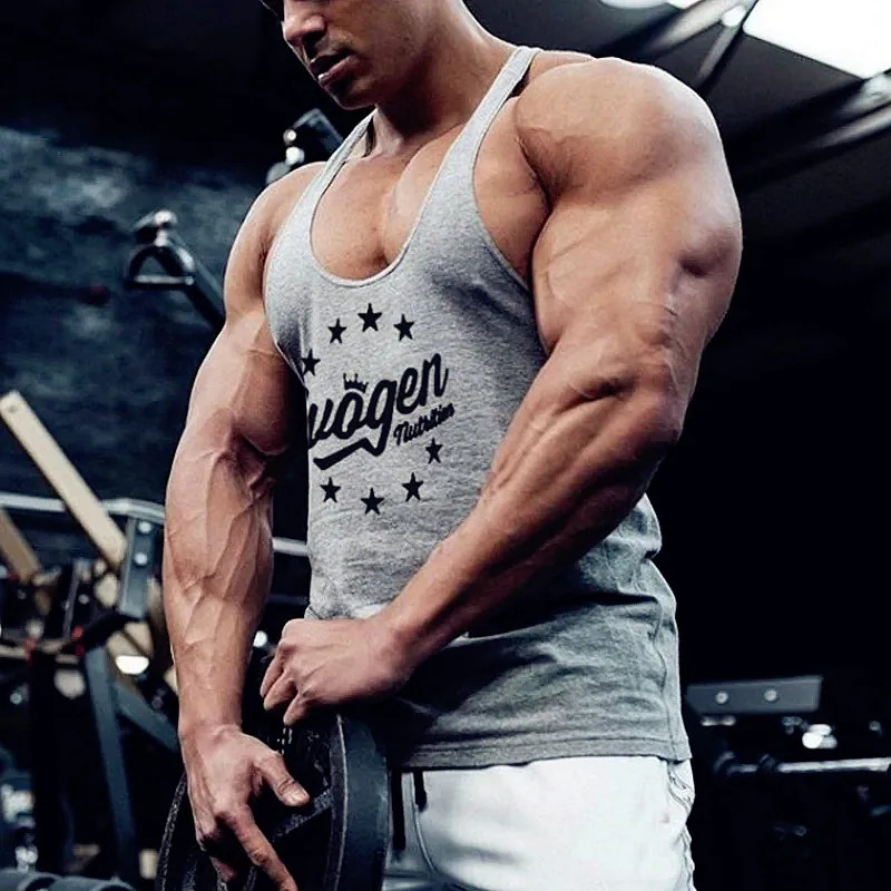 Mens sports vest cotton underwear gym top sleeveless mens fitness running sweater 250319