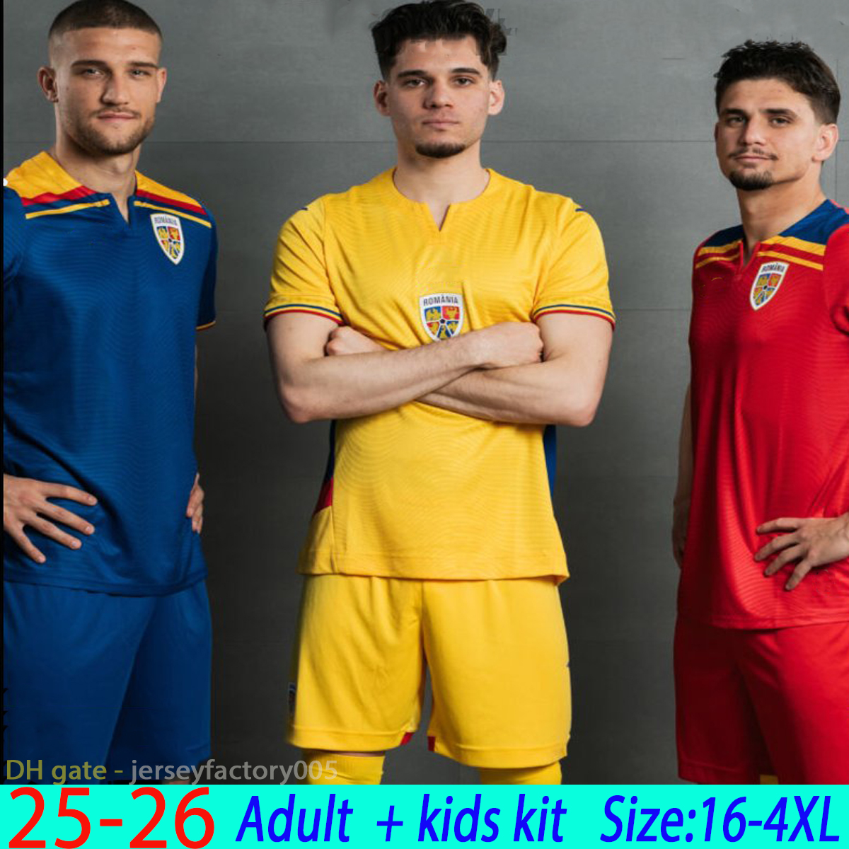 2025 Romania National Team Soccer Jerseys 25 26 HAGI ALIBEC R.MARIN STANCIU BURCA Home Yellow Home Away Third Football Shirts Uniforms S-XXL