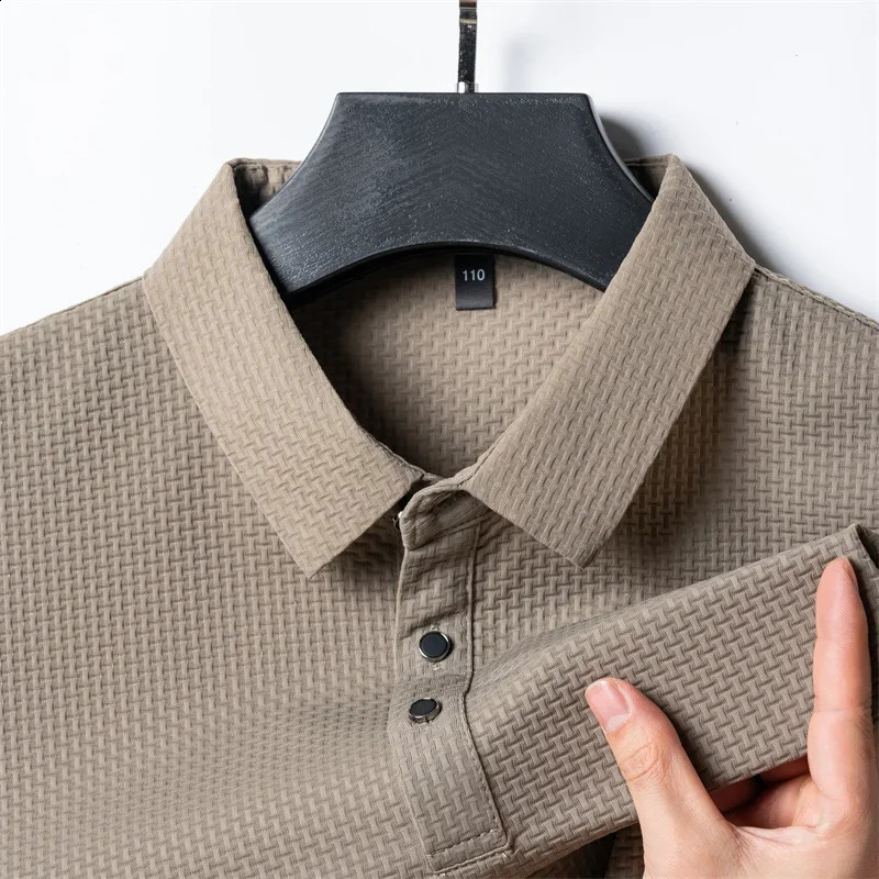 2025 Summer Mens Short Sleeve Tshirt Cool and Breathable POLO Shirt Business Casual Sweatabsorbing Top 250318