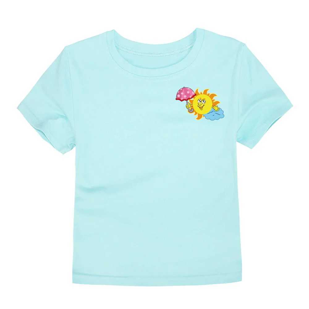 Baby girl T-shirt 6 to 9 12 18 24 months cotton short sleeved teenage boy T-shirt 13 14 years pink blue childrens clothingT250320