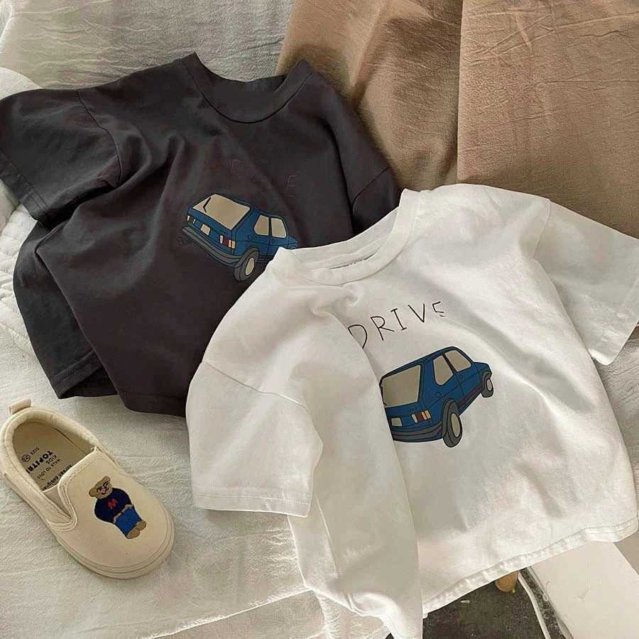 Childrens Simple T-shirt Solid Color Versatile Short Sleeve Top Suitable for Boys and Girls Summer New Baby Thin Cotton Bottom ShirtT250320