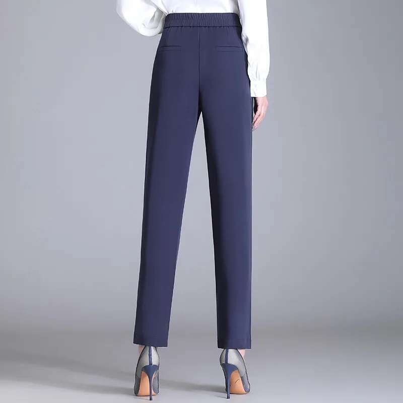 Blue High Waisted Narrow Version Straight Leg For Women's Spring And Autumn Suit Pants Oversized Loose And Slimming