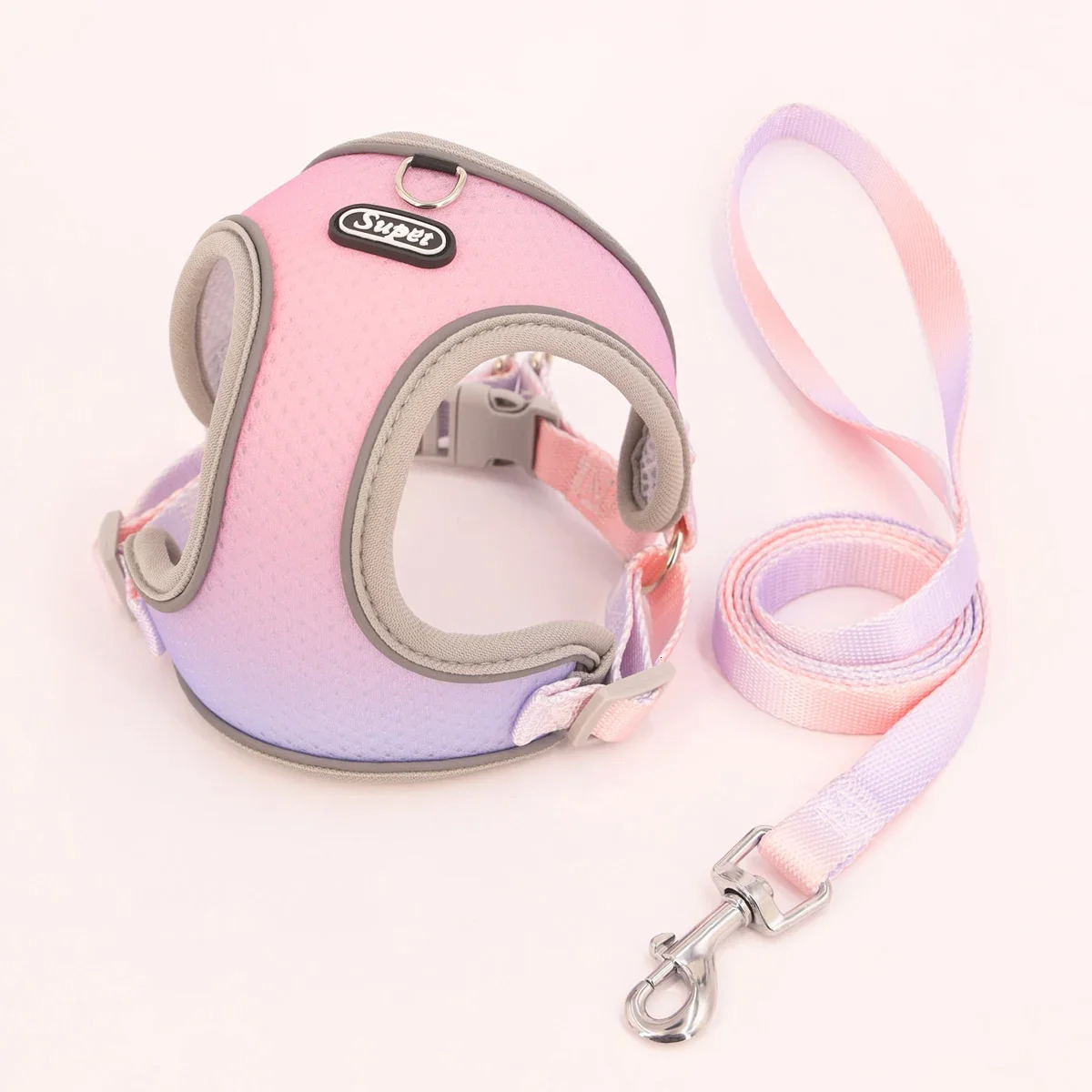 1pc Dog Harness Small Medium Pet Dog Ombre Harness and Leash Set. Airtag cat collar Dogs stuff Leash Flea tick control Pets 250320