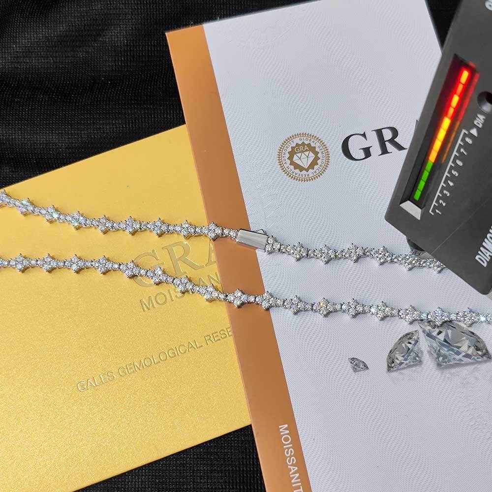 Wholesale GRA Certified Fine Jewelry 925 Silver Tennis Chain Bracelet Round Cut VVS Moissanite Diamond Tennis Bracelet For Women