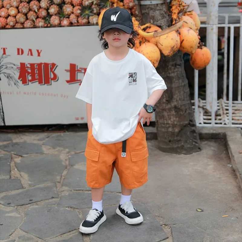 100% pure cotton summer childrens clothing cartoon fun printed T-shirt for boys or girls short sleeved top childrens fashion O-neck T-shirtT250320