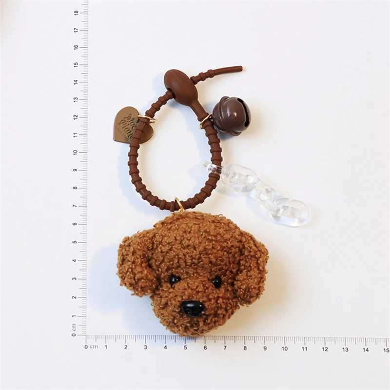 Cute plush teddy dog pendant keychain suitable for women girls car keychains pocket charm DIY accessories couple giftsXJ250319