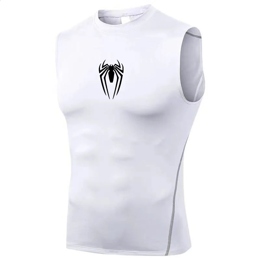Mens Sleeveless Elastic Tank Top Summer Quick Drying Breathable Sports Fitness Basketball Cycling Thin Tshirt 250319