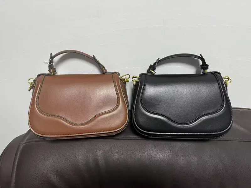 New retro leather cross body bag for women 2025 designer womens flip shoulder bag armpit handbag and wallet Y250319