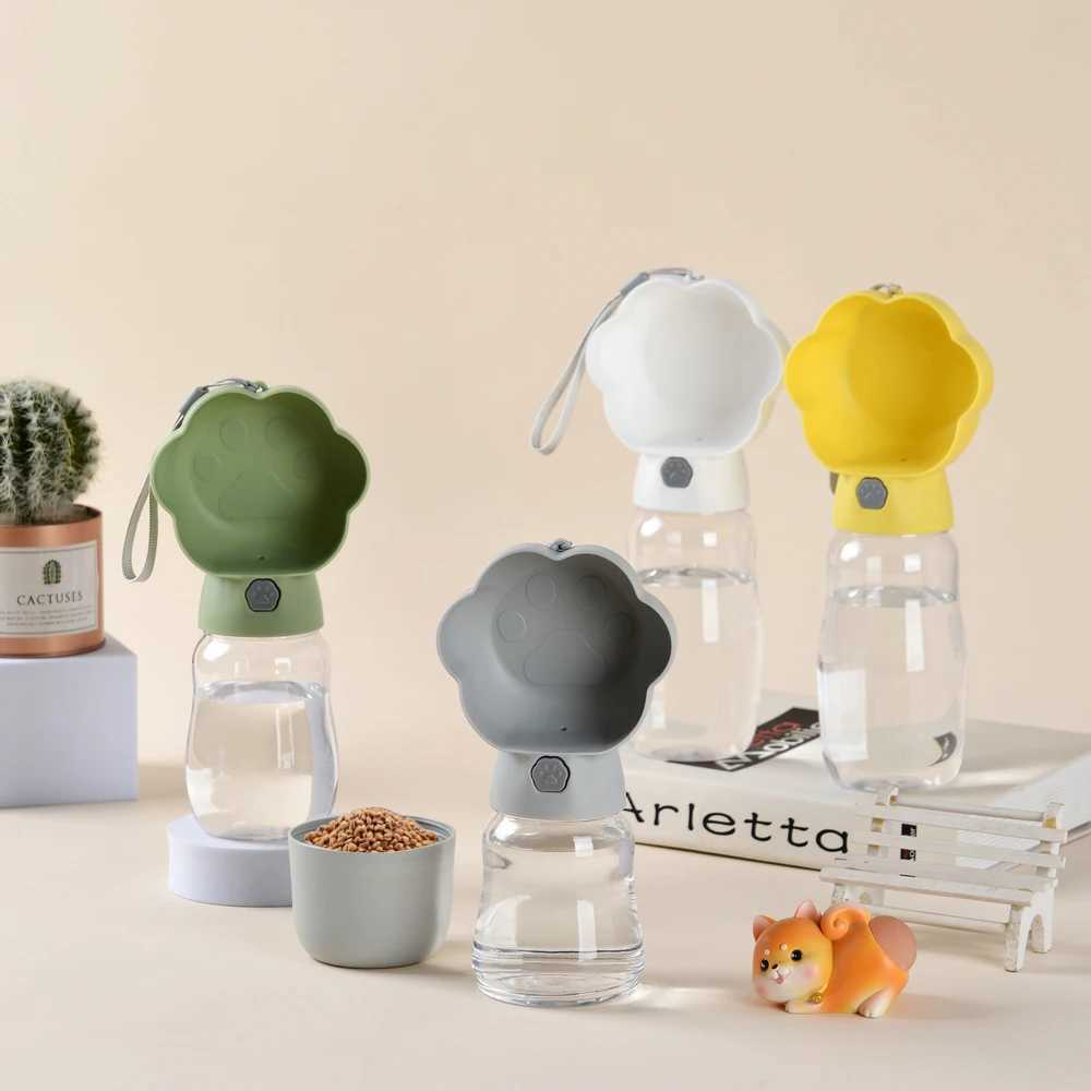 Portable pet beverage bottle with food and water storage container for small dogs cats and puppies Y250319