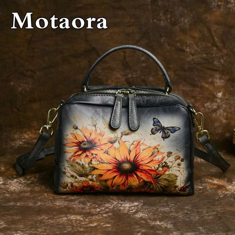 MOTAORA New 2025 Women's Shoulder Bag Small Crossbody Square Bags Colored Female Leather Handbag Vintage Ladies Handbags