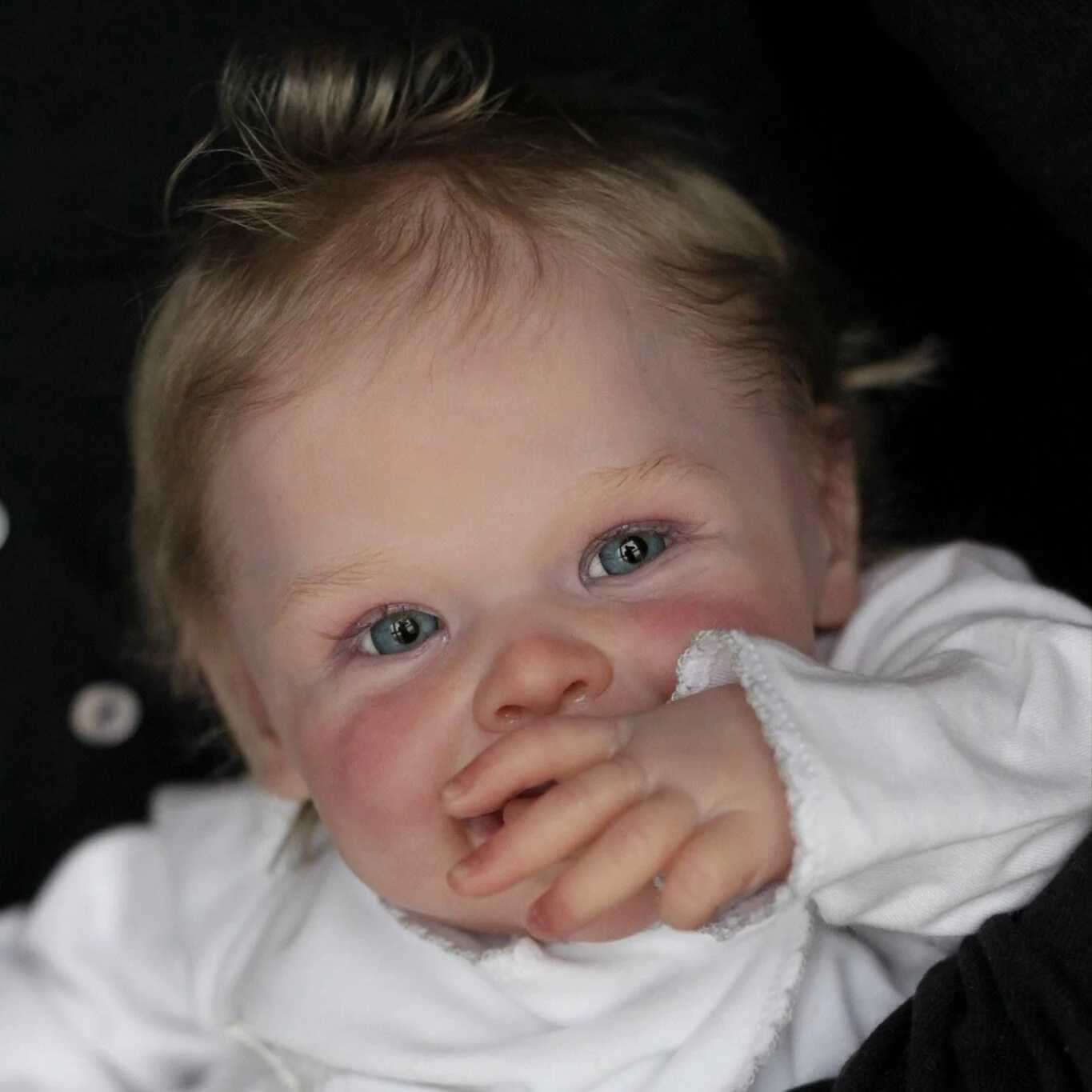 NPK 20inch Lifelike Reborn Doll Newborn Harper Soft Touch Cuddly Body Doll Handmade with Genesis Paint Visible Veins Multiple W250320