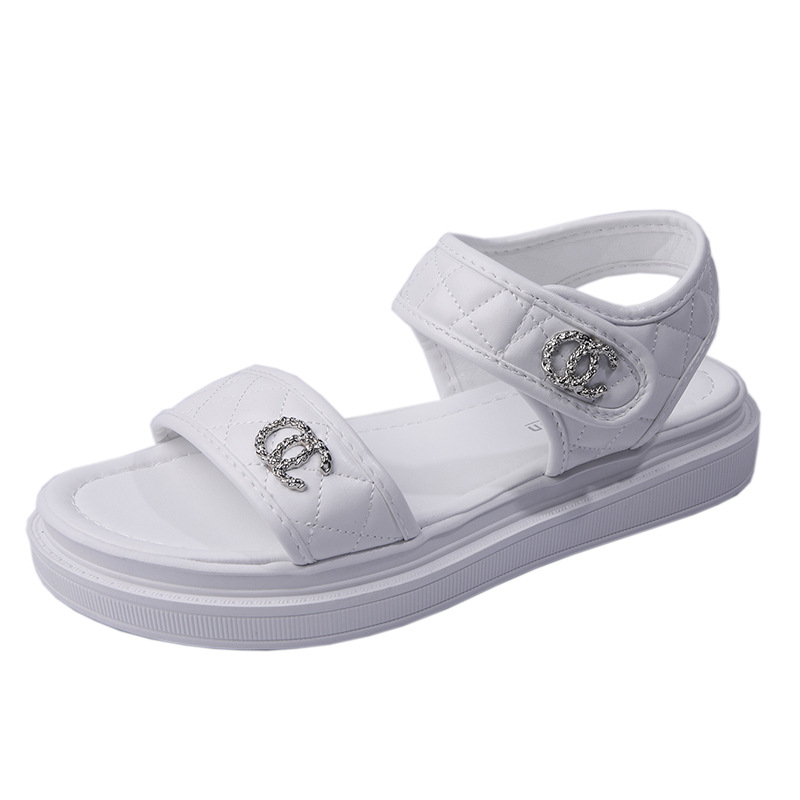 Designer Slippers free Shipping Sandals thick soled slippers single line casual sandals External penetration Women Velcro sports sandals