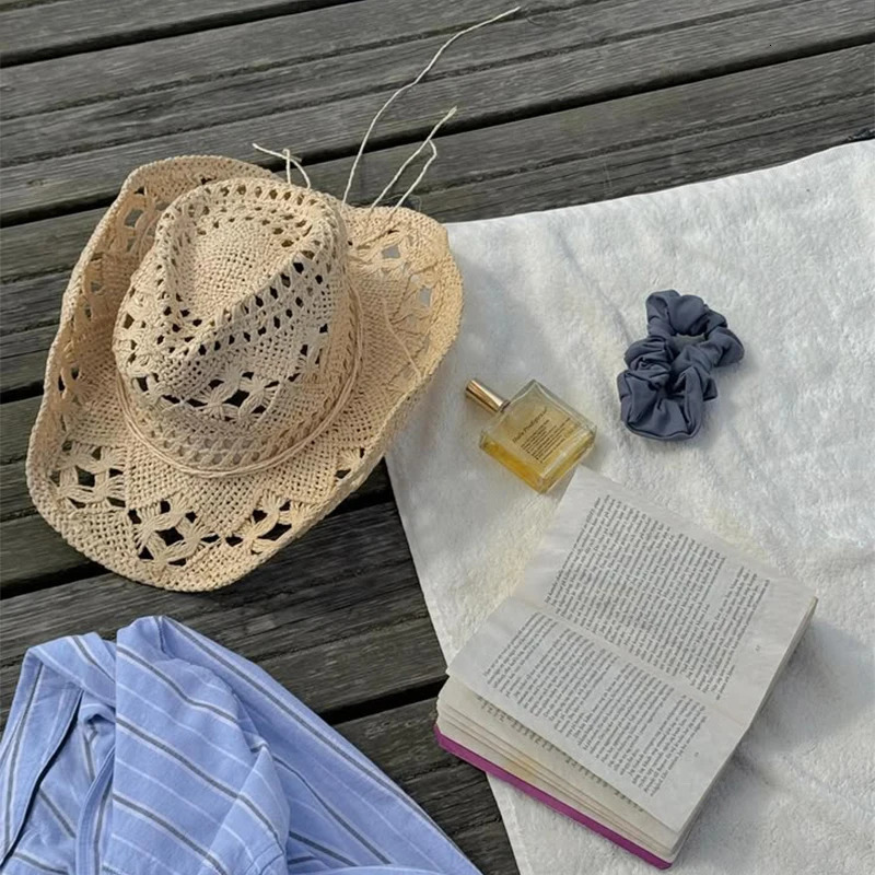 Cowboy Hat Woman Western Cowgirl Caps Women Cow Girl Things Chapeau Femme Hats Accessories Vacation Compilation Straw Hat 250320