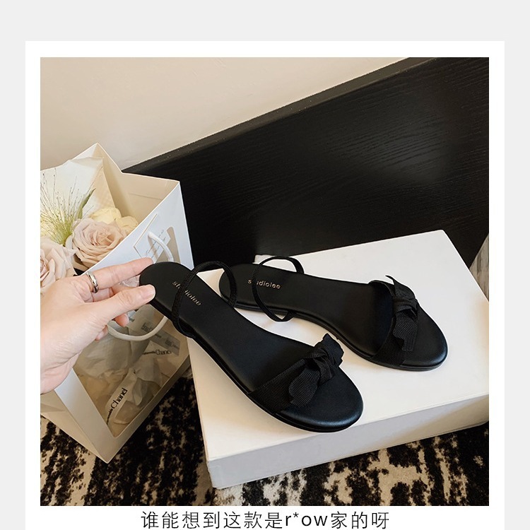 2025 Designer Sandal Women's Slippers Sweet Bow Slimming Word Paired With Sheepskin Soft Multi Functional Flat Bottom Cool Drag For Girls Summer