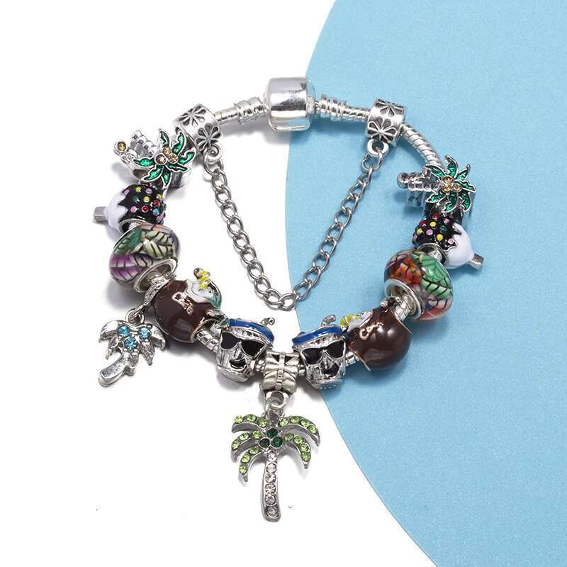 Summer Hot Sale Charm Bracelets Fits DIY Brand Bracelet Bangles For Women Men Kids Bijoux Pulseras Beach Vacation Jewelry Gift