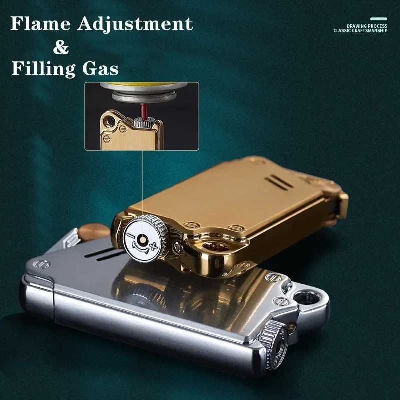 New Unusual Mechanical Sense Jet Torch Lighter Windproof Waterproof Inflatable Butane Cigarette Lighter Smoking Accessories Cool M250320