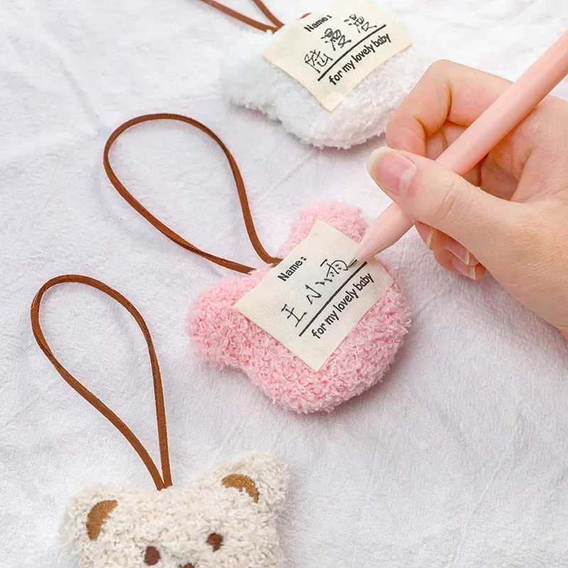 1 cute name tag cartoon bear pendant plush bear toy backpack pendant plush keychain pendant plush doll bag decorationXJ250319