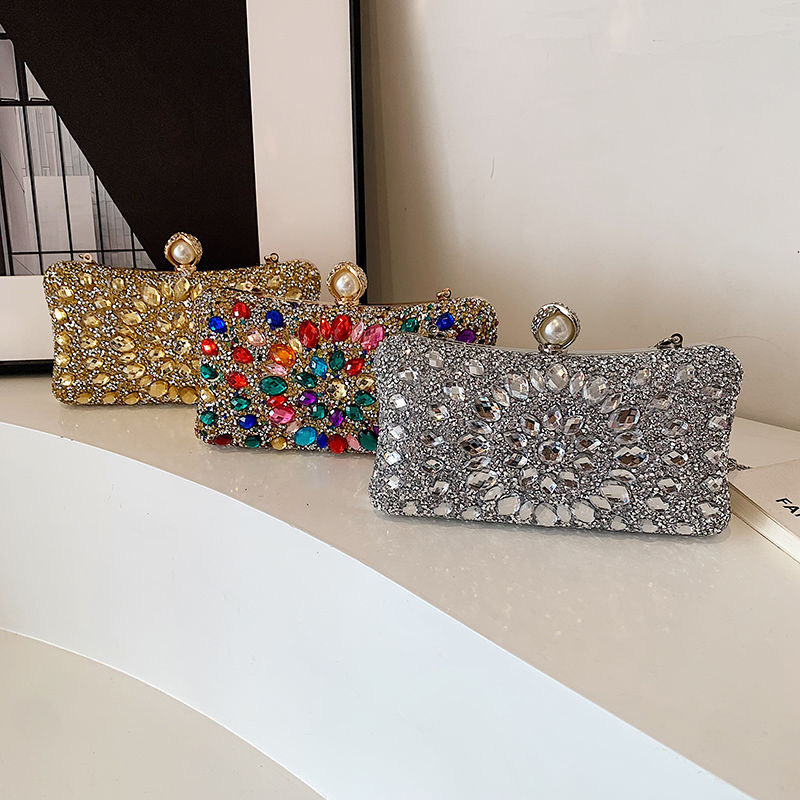 shiny and trendy 2025 casual new single shoulder crossbody bag sparkling diamond studded fashionable chain armpit bag