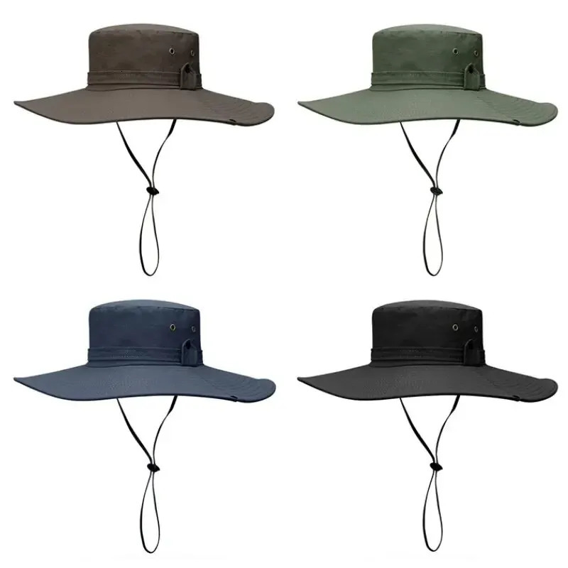 Sun Protection Fishing Hat Summer Breathable Mesh Camping Hiking Caps Anti-UV Sun Hat Mountaineering Caps Mens Panama Hat 250320