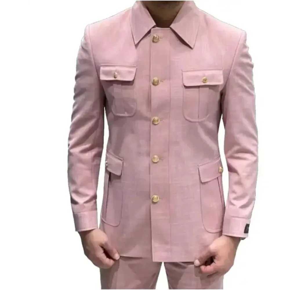 High Quality Africa Men Suit 2 Pieces Wedding Slim Fit Groom Dress Tuxedos Formal Safari Blazer Sets For Male Jacket+PantXJ250320