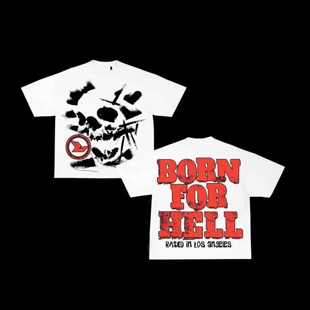 America War Girl Graphic Print T-shirt Y2k Retro Loose Short Sleeve Round Neck Cotton Top Gothic Streetwear Mens Women ClothingT250320