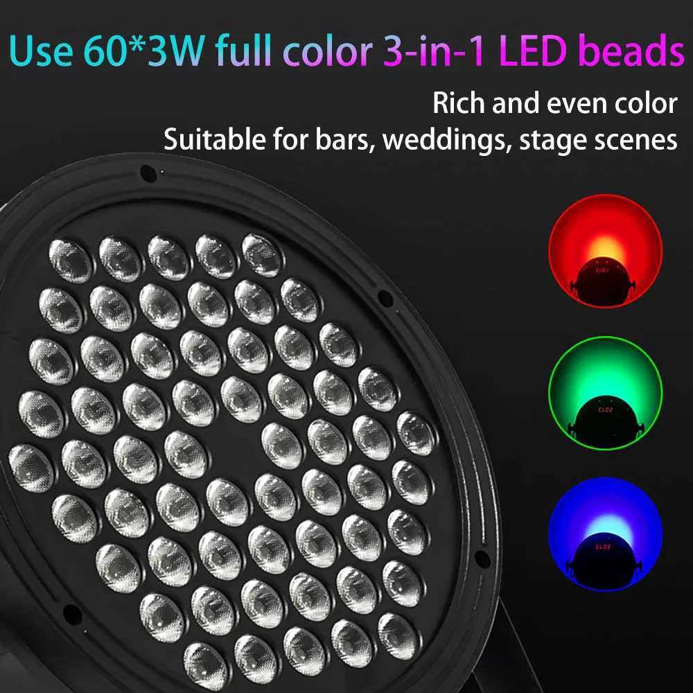 1/2/4/8pcs 60 LED Stage Flat For Lighting Effect RGBW 3IN1 DMX 512 DJ Disco Party Holiday Christmas Bar Club Wedding Show Lights Z250320