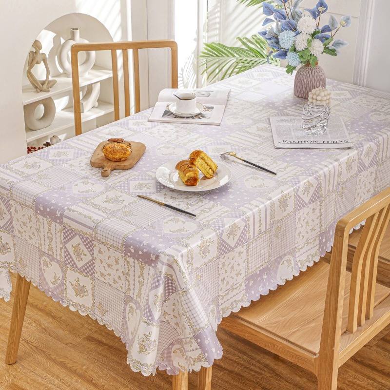 PVA checkered tablecloth wash-free waterproof, oil-proof and dust-proof table mat plastic checkered coffee table tablecloth EQGJ01