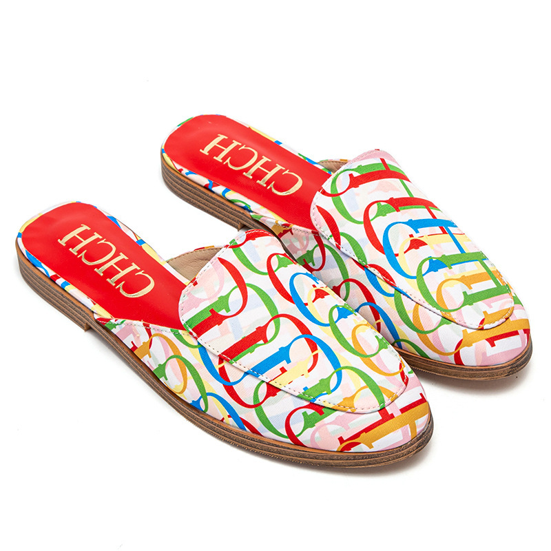 CHCH Classic Trendy Home With Letter Printing Fashion Slippers Outdoor Lightweight Women's Shoes
