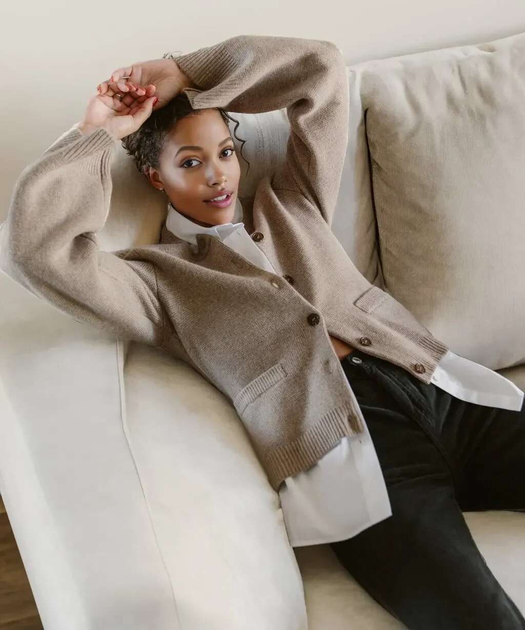 Ultra-Soft Button Open-Front Cardigan Long Sleeve Regular Stretchy Fabric Classic Shape Casual Chic Cozy Year-Round Essential