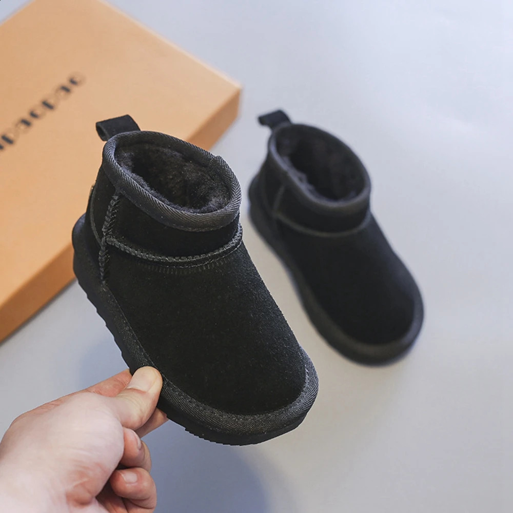 Children Snow Boots for Boys Girls Medium Big Kids Autumn Winter Warm Thermal Thick Plush Boots Classic 250319