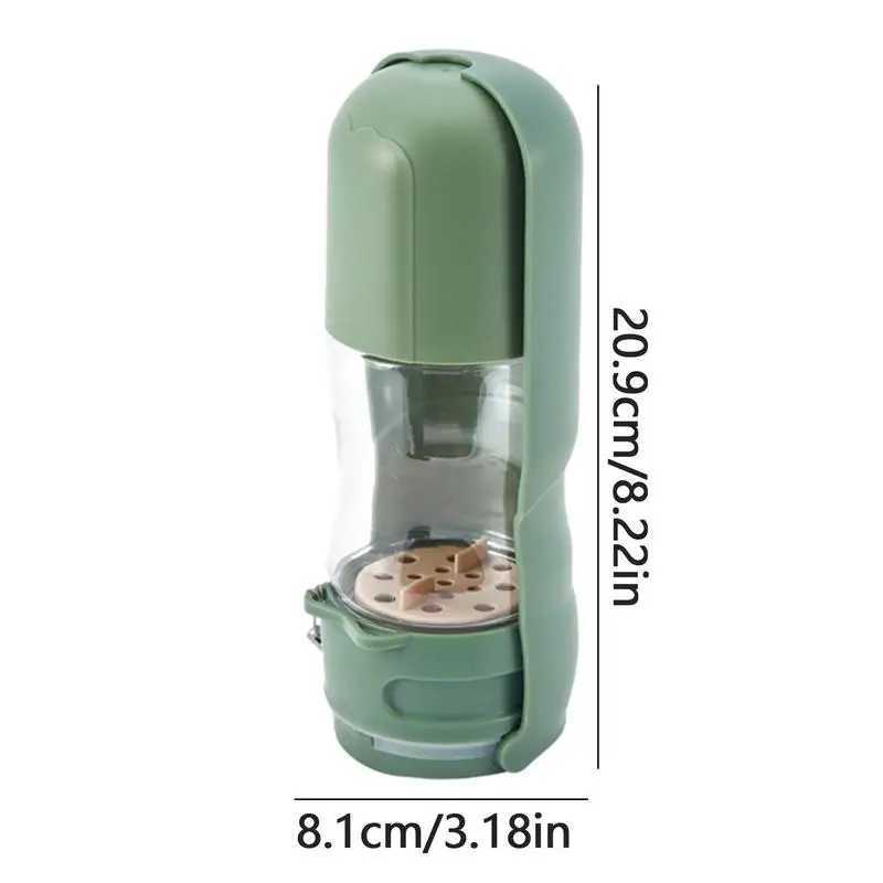 Dog Water Bottle With Food Bowl Puppy Water Cup 2 In 1 Dog Travel Accessories Pet Small Water Dispenser Built-in Activated Y250319