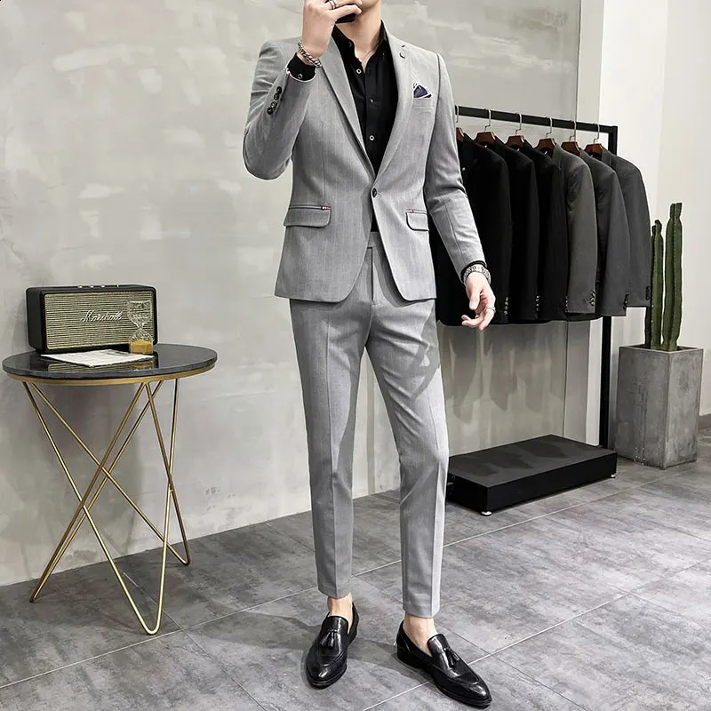 Suit Trousers Highquality Twopiece Groom Wedding Highend Business Casual Banquet Everything Costume Homme De Luxe 250311