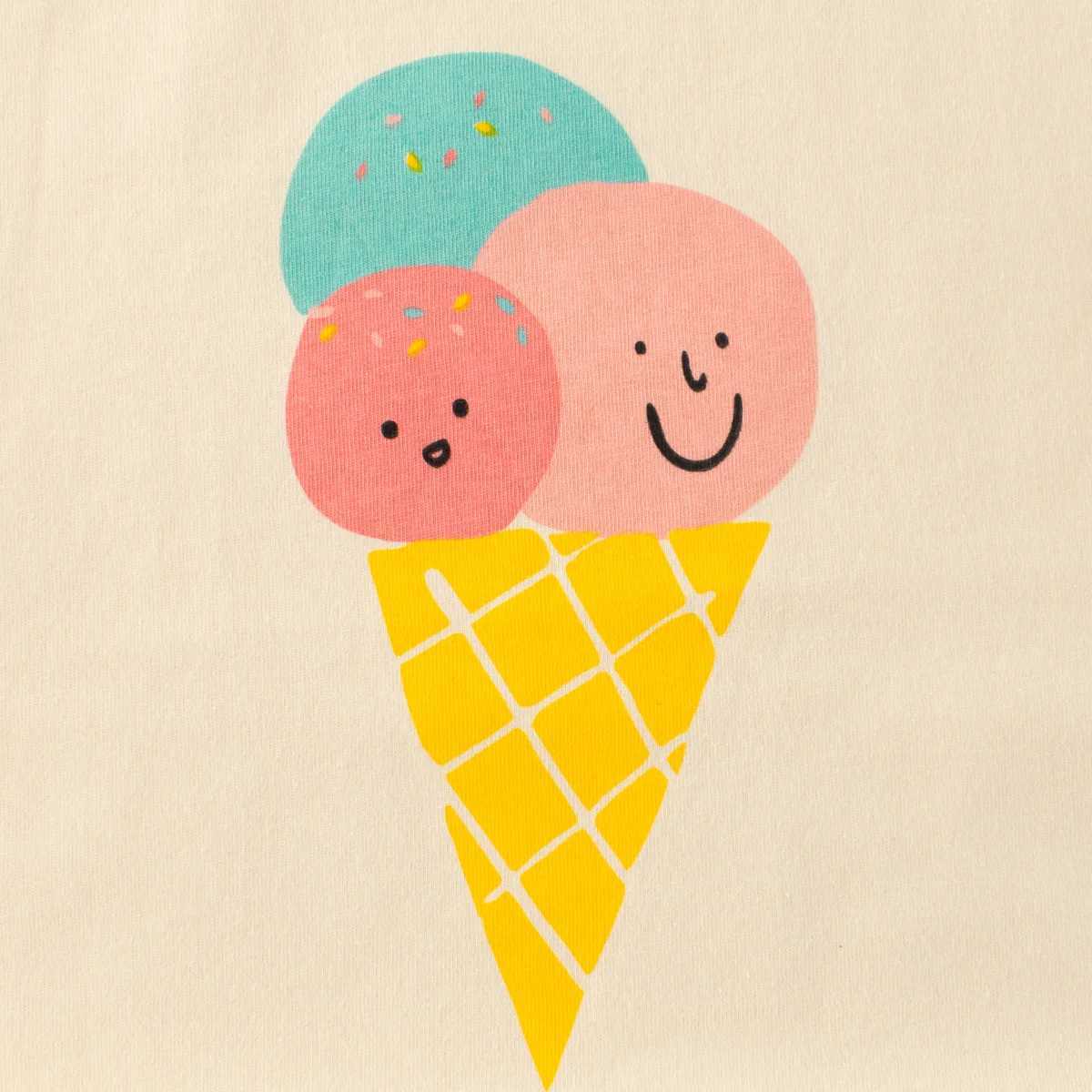 1-9T ice cream girl T-shirt toddler cotton childrens T-shirt baby girl summer basic top baby T-shirt short sleeved setT250320