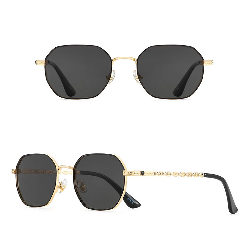 GCV classic retro womens rectangular square metal frame glasses sunglasses lensesBox De Sol Gafas 250318