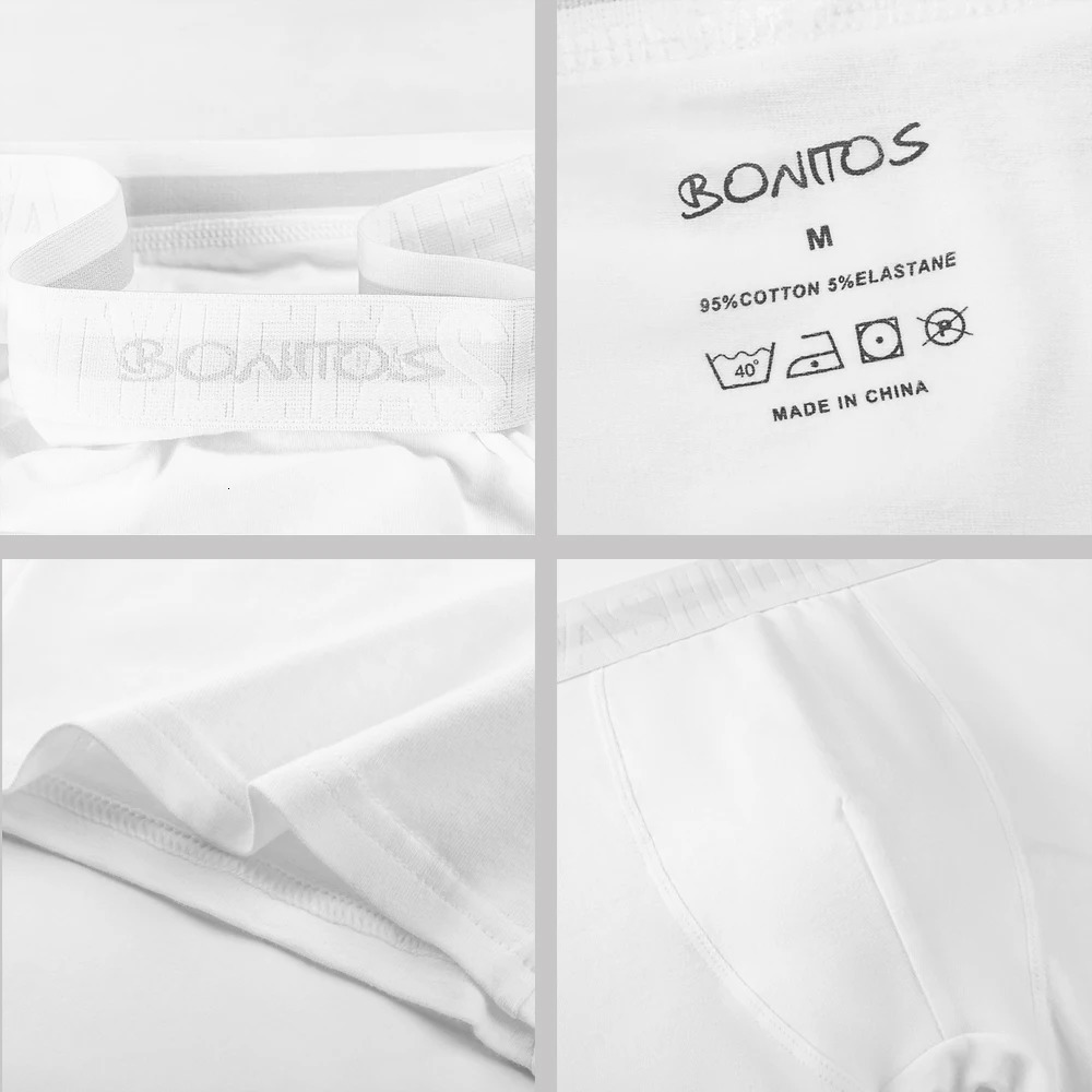 6 pieces of white mens underwear cotton set 250320
