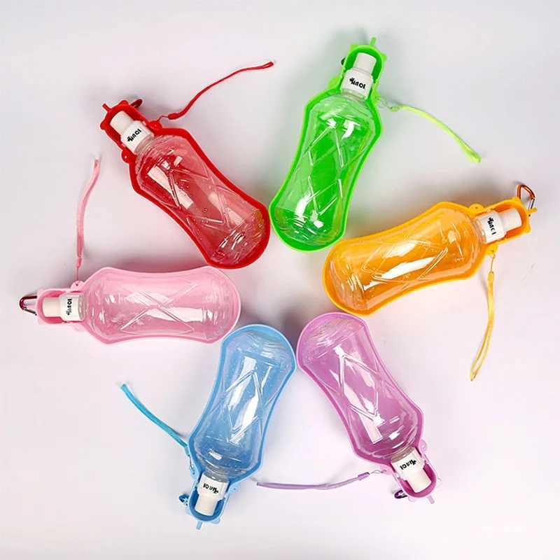 280 518ml foldable plastic pet dog water bottle used for dogs cats travel puppies beverage bowls outdoor pet water dispensers Y250319