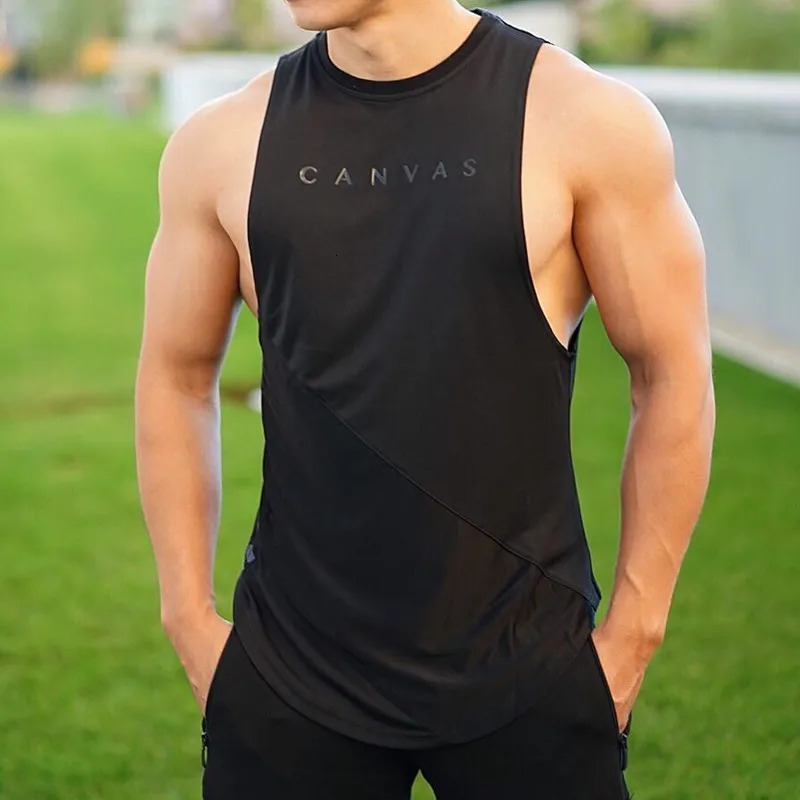 Trend Sports vest tight speed dry running training suit sleeveless elastic patchwork fitness 250320