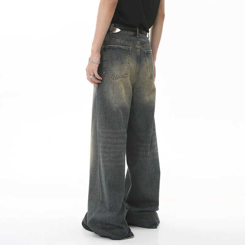 IEFB Summer Mens Denim Pants Old Blue Washed Male Jeans Straight Casual Menwear Loose Wide Leg Trousers New Fashion 9C354T250319