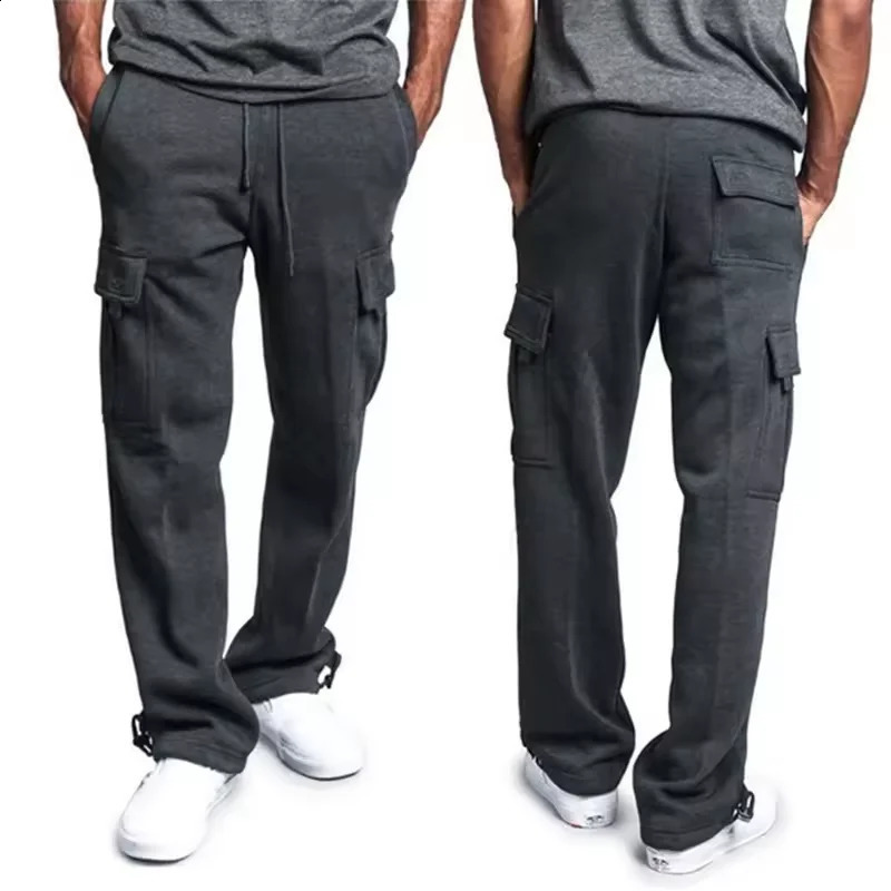 2piece cargo sports pants mens overalls casual fashionable multi pocket loose suitable for jogging 250317