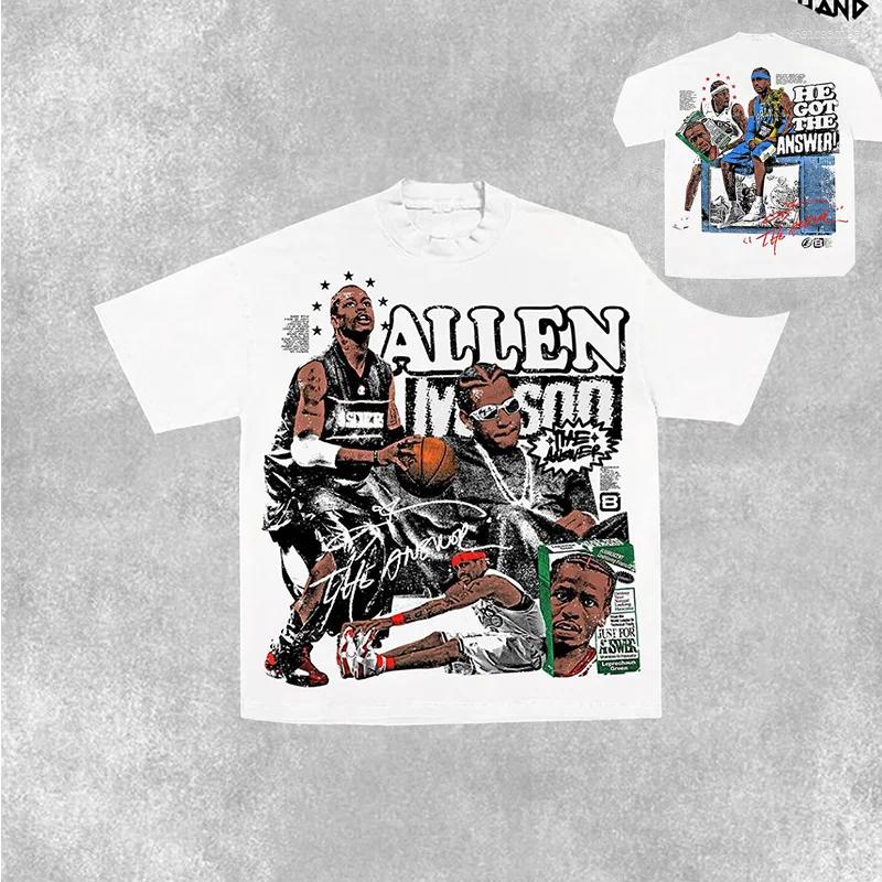 Men's T Shirts Retro Tie Dye Cross Gothic Hip Hop Graphic Full Print Cropped Top For Men Oversized Loose Three Quarter Sleeve Tees